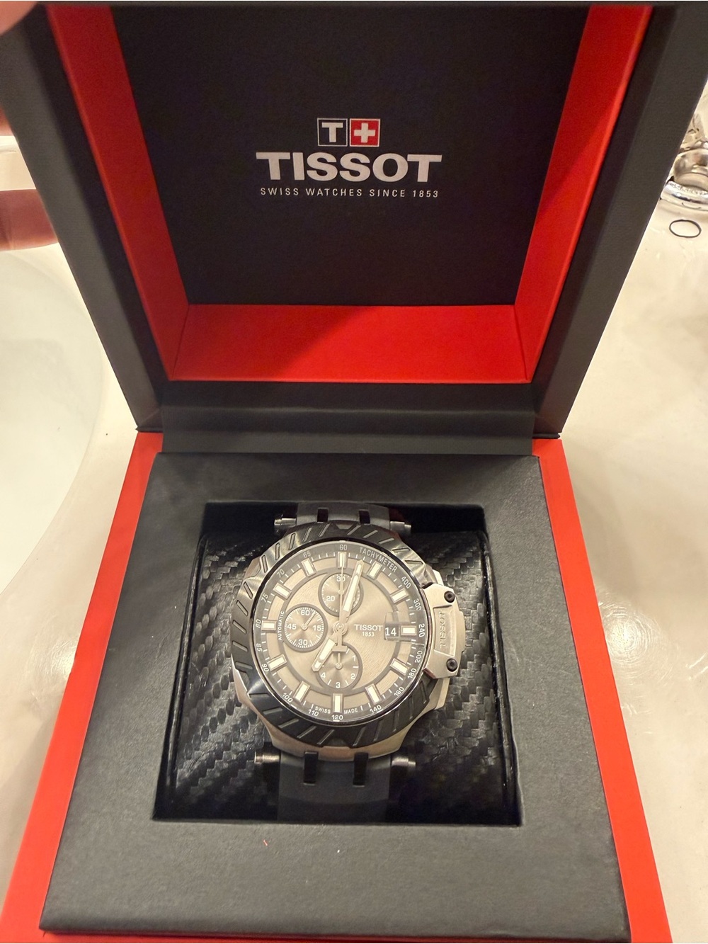 Tissot T-Race Automatic Chronograph Black Dial Date Tachymeter 45mm w/ Box